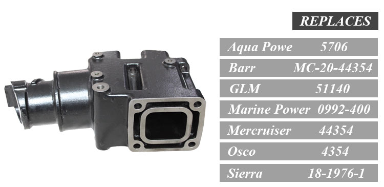 Exhaust Manifold Riser Kit for Mercruiser 4.3 V6 Engines 10.4Kg Weight