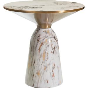 China Stainless Steel White Marble Top Circular Coffee Table 50*50 wholesale