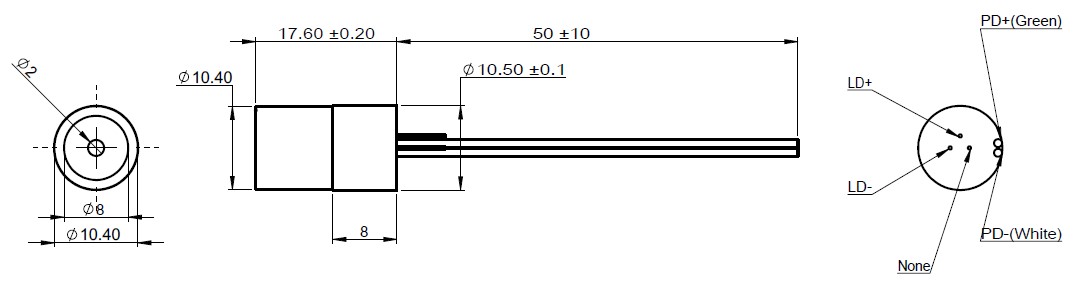 18mrad Beam Divergence 532nm 545nm 10mW and 20mW Green Laser Head for Applications