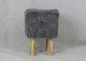 China Square Faux Fur Seat BSCI 60KG H41CM Modern Bedroom Stool wholesale