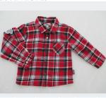 Engraved Cap Snap Baby Girl Tees Woven Yarn Check Shirt
