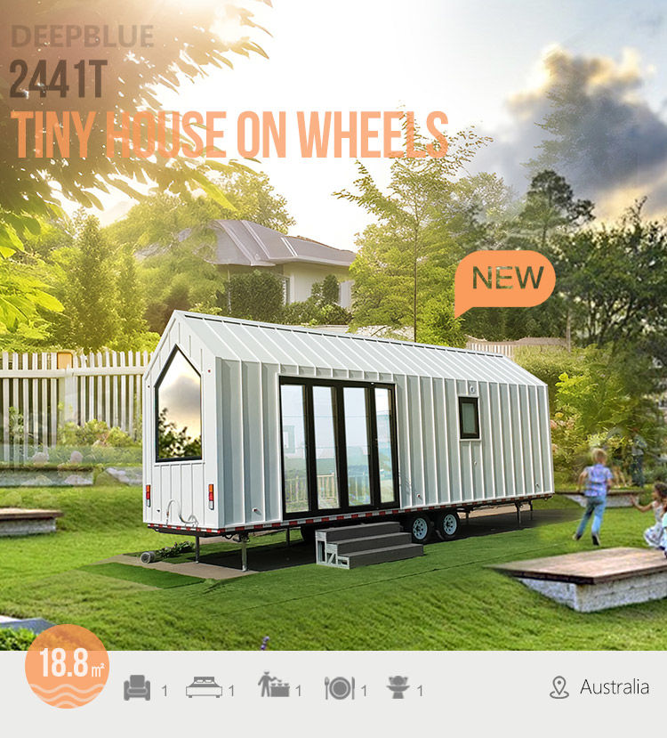 AS / USA Standard Prefabricated Tiny House On Wheels Modular Home