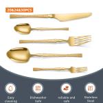 Stainless Steel Cutlery Set 20 Piece Small Waist Hammer Pattern Stainless Steel