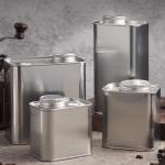 Sealed Airtight Coffee Bean Canister 250g-500g Screw Top Metal Tins