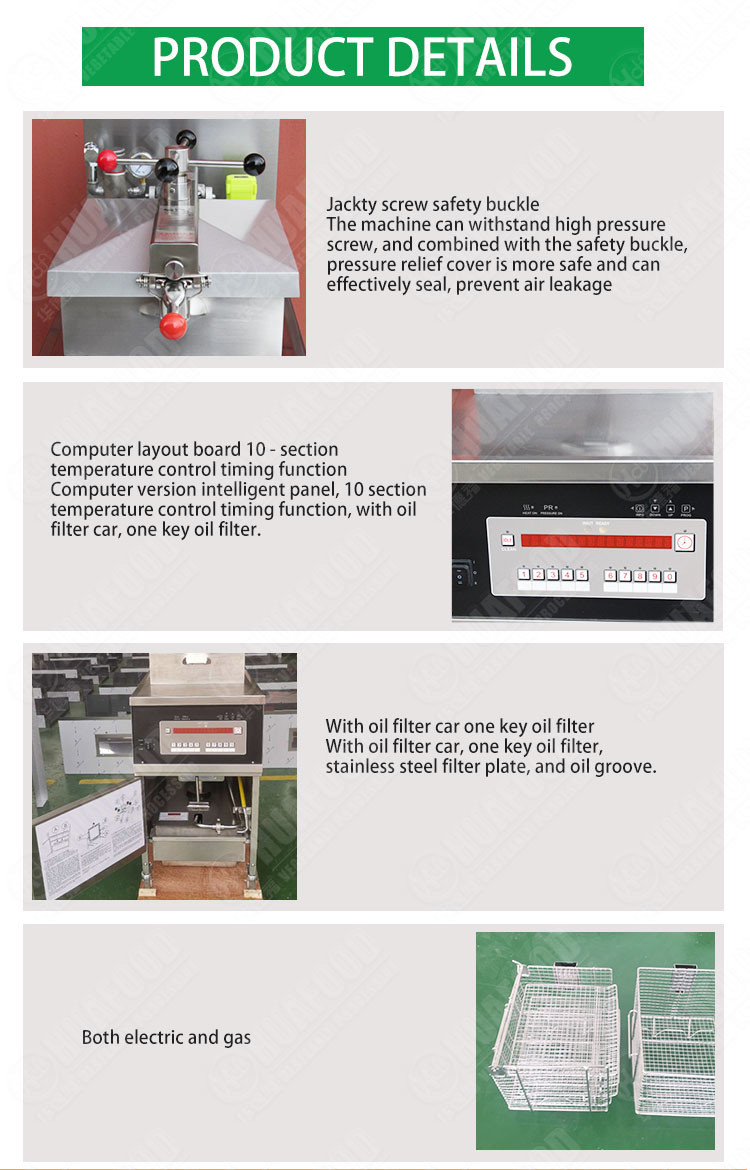 KFC Fast Food Gas Dual Purpose Automatic Fryer Machine Chicken Pressure Fryer
