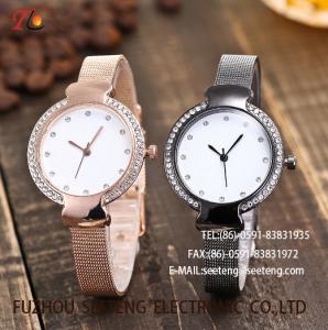 COLORFUL ALLOY STRAP AND CASE LADIES WATCHES  WITH A LOTS OF DIAMOND
