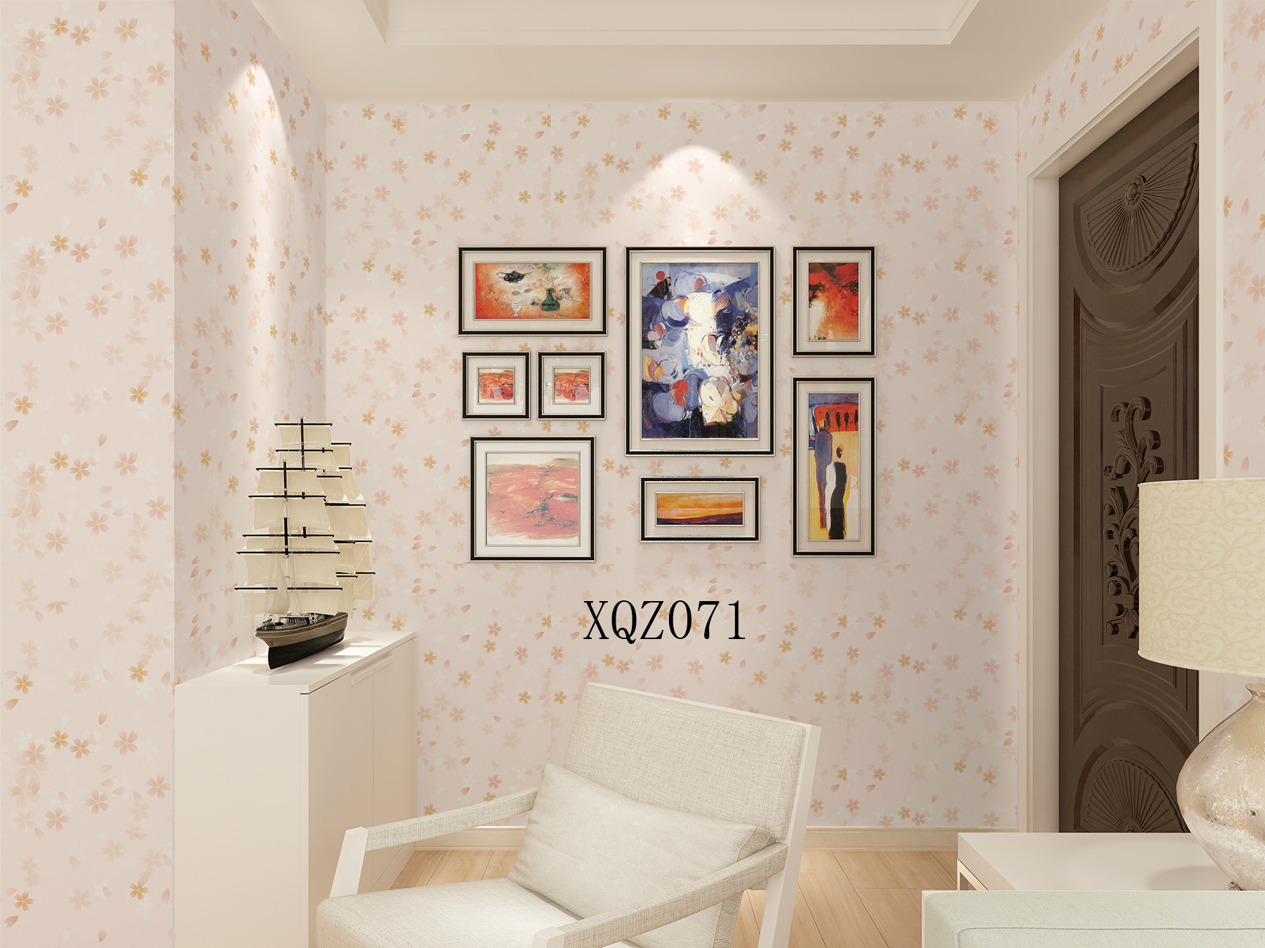 Modern Floral PVC Wallpaper for Living Room and Bedroom A4 Paper Size Sample Policy Provided