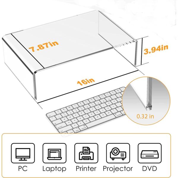Acrylic Computer Riser With Drawers Monitor Monitor Keyboard Storage Laptop TV Screen Stand
