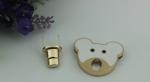 Hot production zinc alloy drip glue craft cute black & white bear decorative