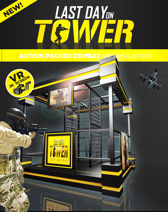 Black Yellow Virtual Shooting Simulator Theme Park Equipment With 2 Handles