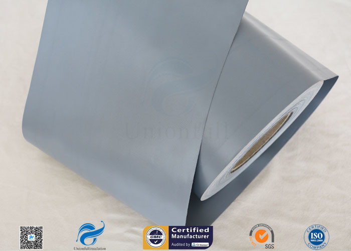 20cm Width Waterproof Grey PVC Woven Fabric Tear Resistant 0.3mm 7.9" Width