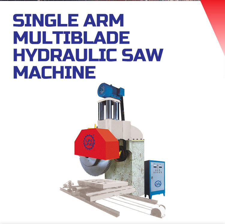 Single Arm Multi-blade Stone Cutting Machine for Red Granite Block Profiling