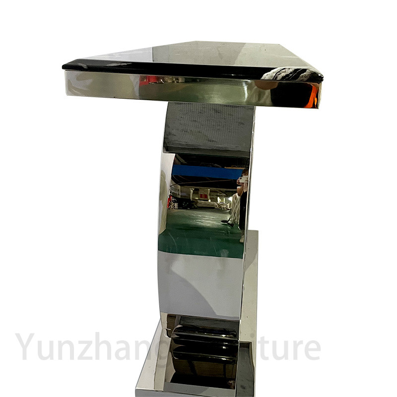 Modern Style Rectangle Marble Dining Table White Table And Gold Trestle Base