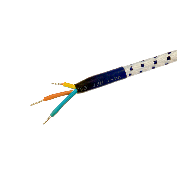 Insulation of PVC/Rubber VDE Standard 16A/250V Power Cord Extension Cord for Household Appliances 3 Prong Cotton Braided AC Cord