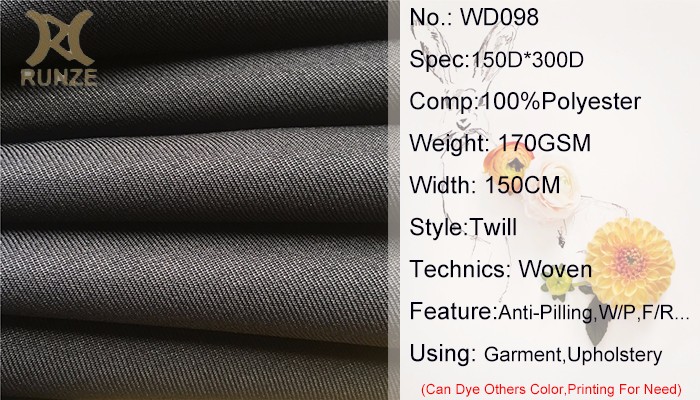 170GSM Gabardine Fabric For Chef Uniform Restaurant Waiter Clothes Medium Weight