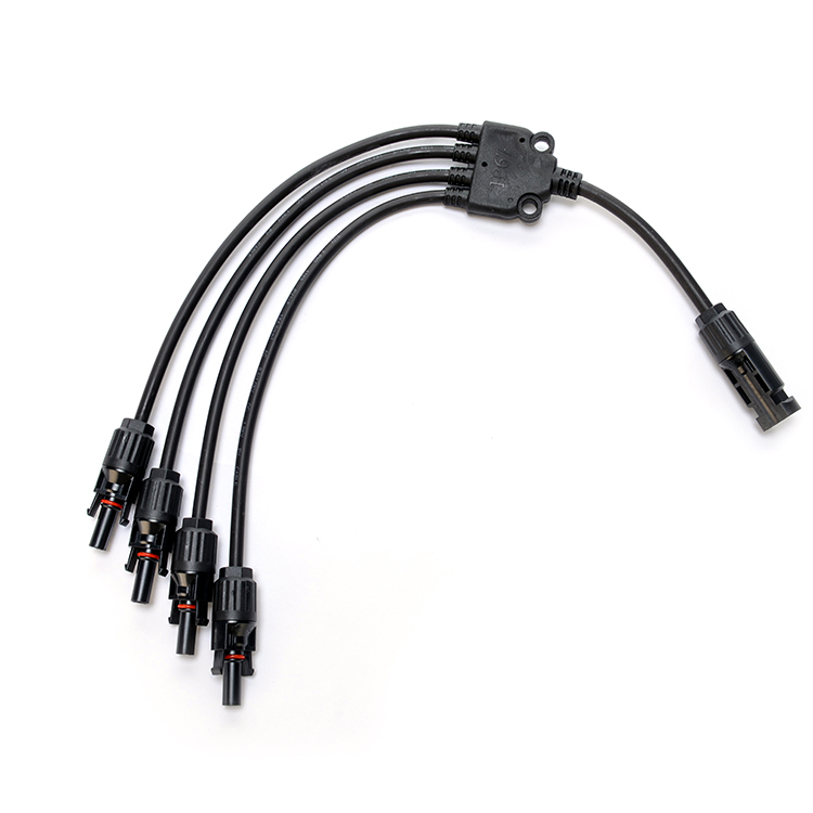 DC 1500V Rated Voltage 4 to 1 Power Cord Europe Plug 1 to 4 Solar Panel Extension Cable for Heavy Duty Solar Pv Connector