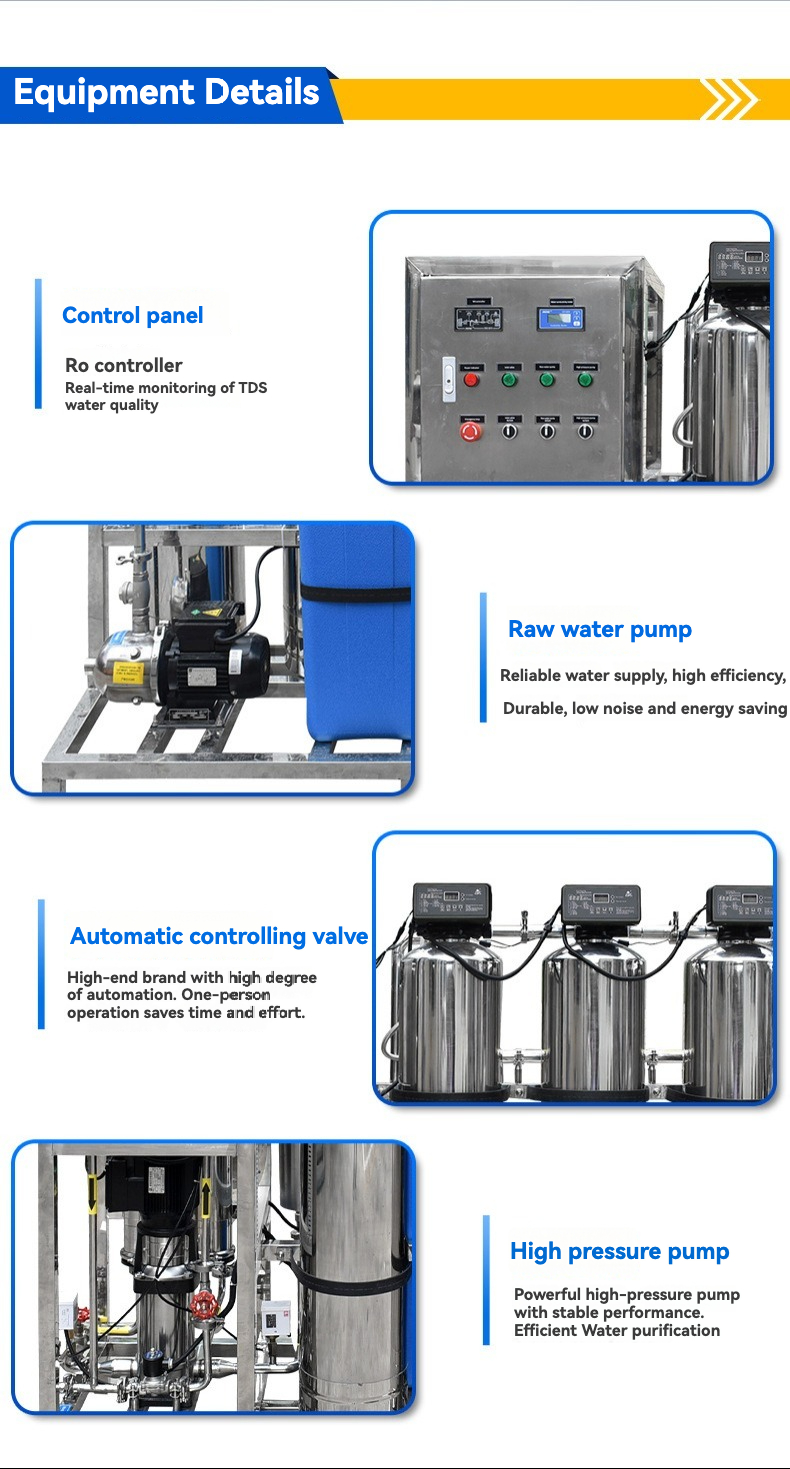 Industrial Home Ro Single Stage Reverse Osmosis Equipment With Core Pump Component