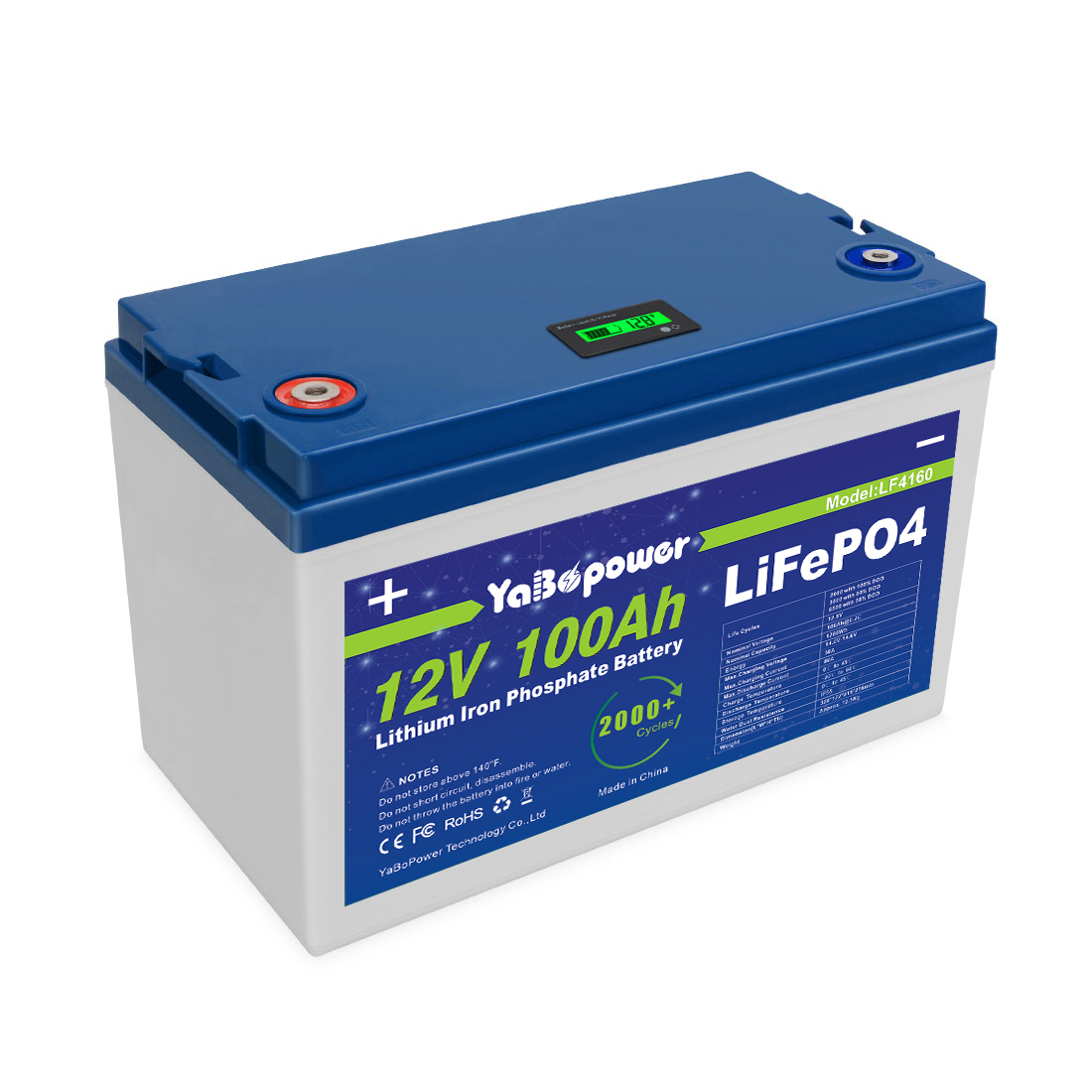 Lifepo4 12v 100ah Lithium Iron Phosphate Battery Pack Electric Bike Golf Carts Boats
