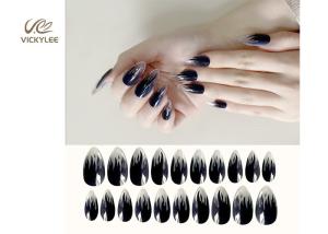 China Simple Halloween OEM ODM DIY Fake Nails Glossy Stiletto Print wholesale