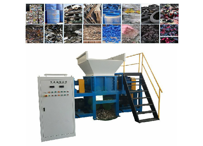 High Power 4 Shaft Shredder , Industrial Waste Shredder Equipment Low Noise
