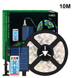 China Length 5M 10M LED Solar Strip Light 2835 Outdoor Waterproof Warm White wholesale