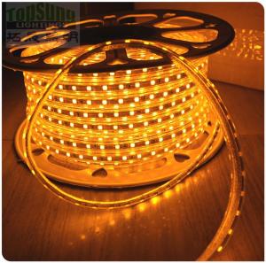 China Hot sale 50m yellow AC led strip 220V 5050 SMD 60LED/M Manufacturer wholesale
