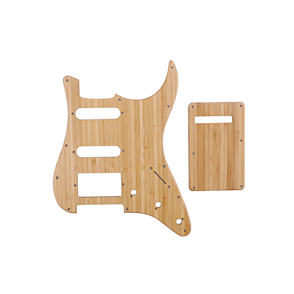SSH Bamboo Electric Guitar Pickguard Back Plate Scratch Plate For ST Guitar Replacement Parts