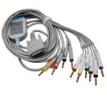 Gray TPU Jacket 3.6m EKG Cable AHA IEC 10 Lead DB 15 Connector