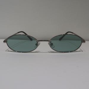 China Green Anti Reflective Sunglasses 56mm Round Silver Polarized wholesale