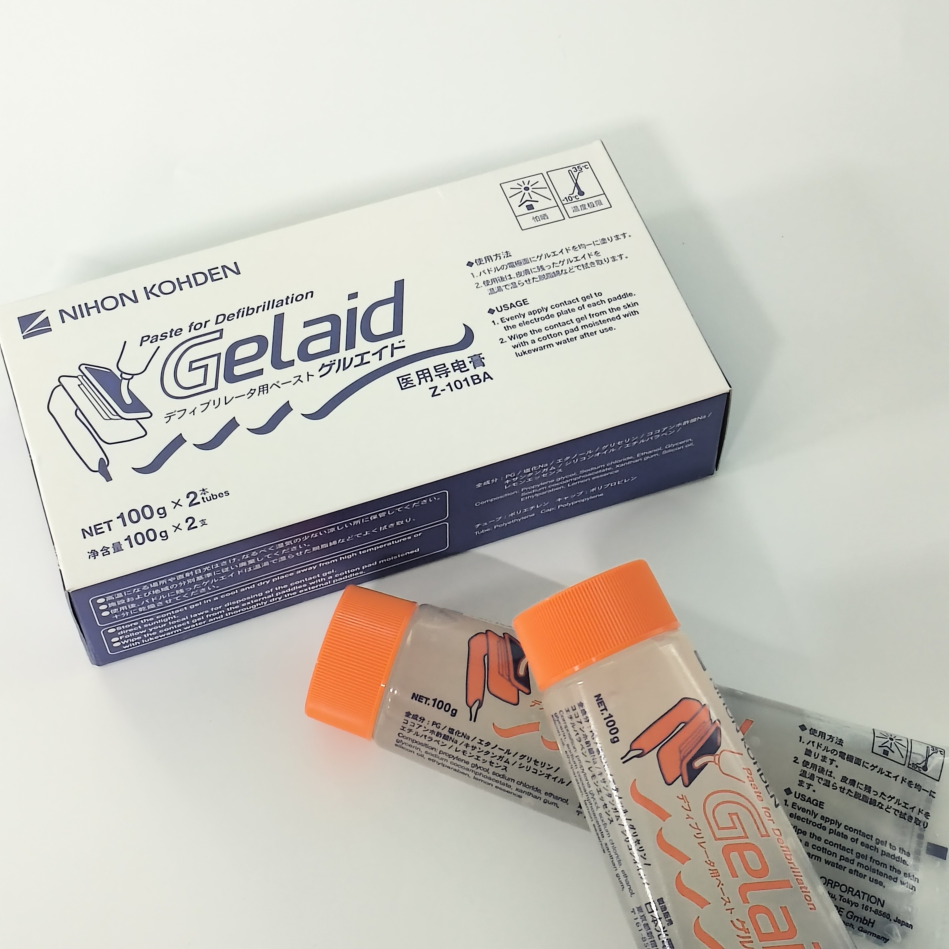 Nihon Kohden Japan Photoelectric Defibrillator Medical Conductive Paste 100G Two Box Z-101