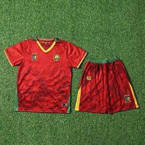 China 2025 Cameroon Children Away Football Jersey Customized Team Uniforms wholesale