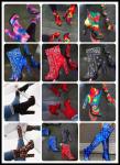 Fake Suede PU 5inch Ladies High Heeled Boots Open Toe Fish Mouth