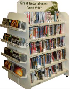 China 4-Way White Retail Cd Display Stands Freestanding For Book Store / Supermarket wholesale