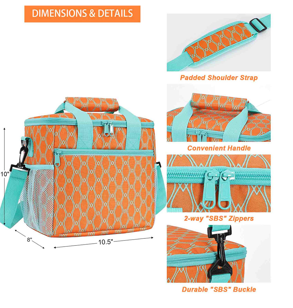 Adult Polyester Insulated Lunch Tote With Aluminum Foil Lining