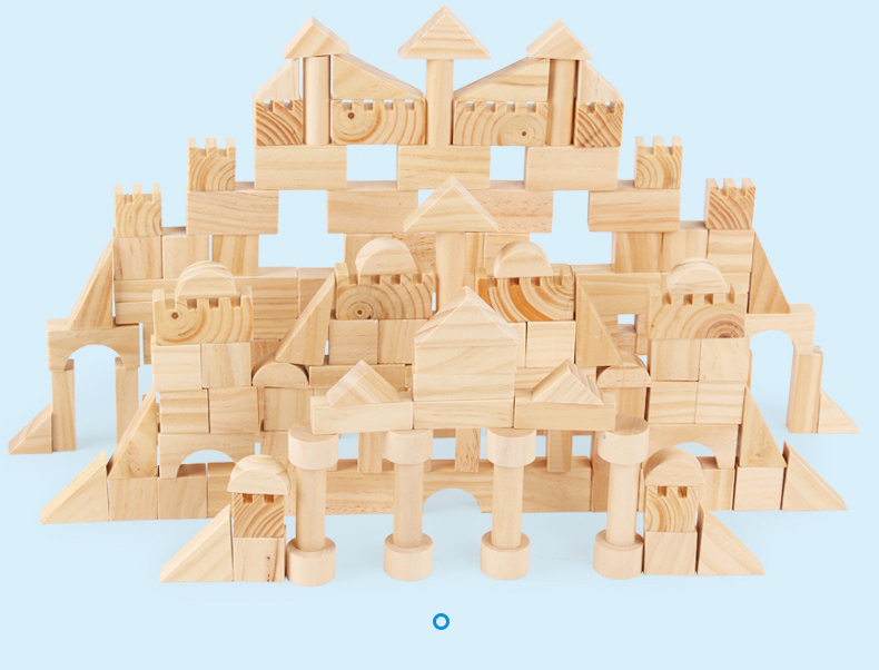Montessori Education Wooden Grains Stacking Building Blocks Kindergarten Children Early Childhood Parenting Kids Toys