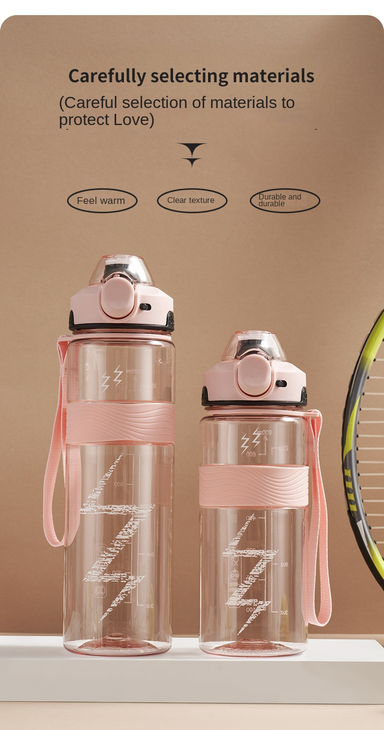 Lightweight 1000ml Clear Tritan Water Bottle Bpa Free Portable Plastic Gradient Color Large Sports Water Bottle Various Colours For Selection
