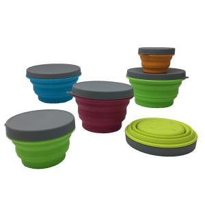China Hydroforming Travel Collapsible Silicone Bowl Set Of 3 wholesale