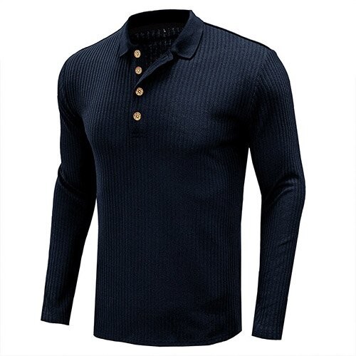 OEM maufactory Autumn And Winter Long Sleeved Solid Color POLO Shirt European And American