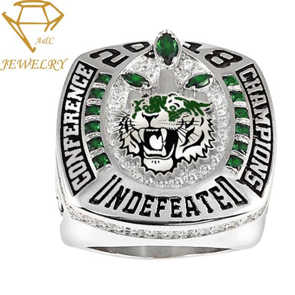 Custom logo sport championship ring steel football championship rings for Kids,