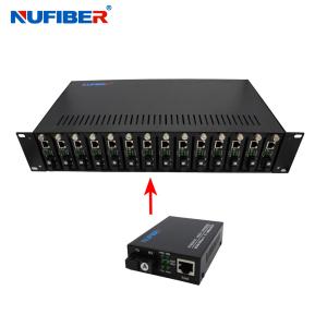 China 2U 19'' Fiber Media Converter 2 Power Adapter AC 110V-240V Rack Mount Chassis wholesale