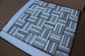 China Polygon Stone Bathroom Glass Mosaic Tile Electroplate Smooth Finish wholesale