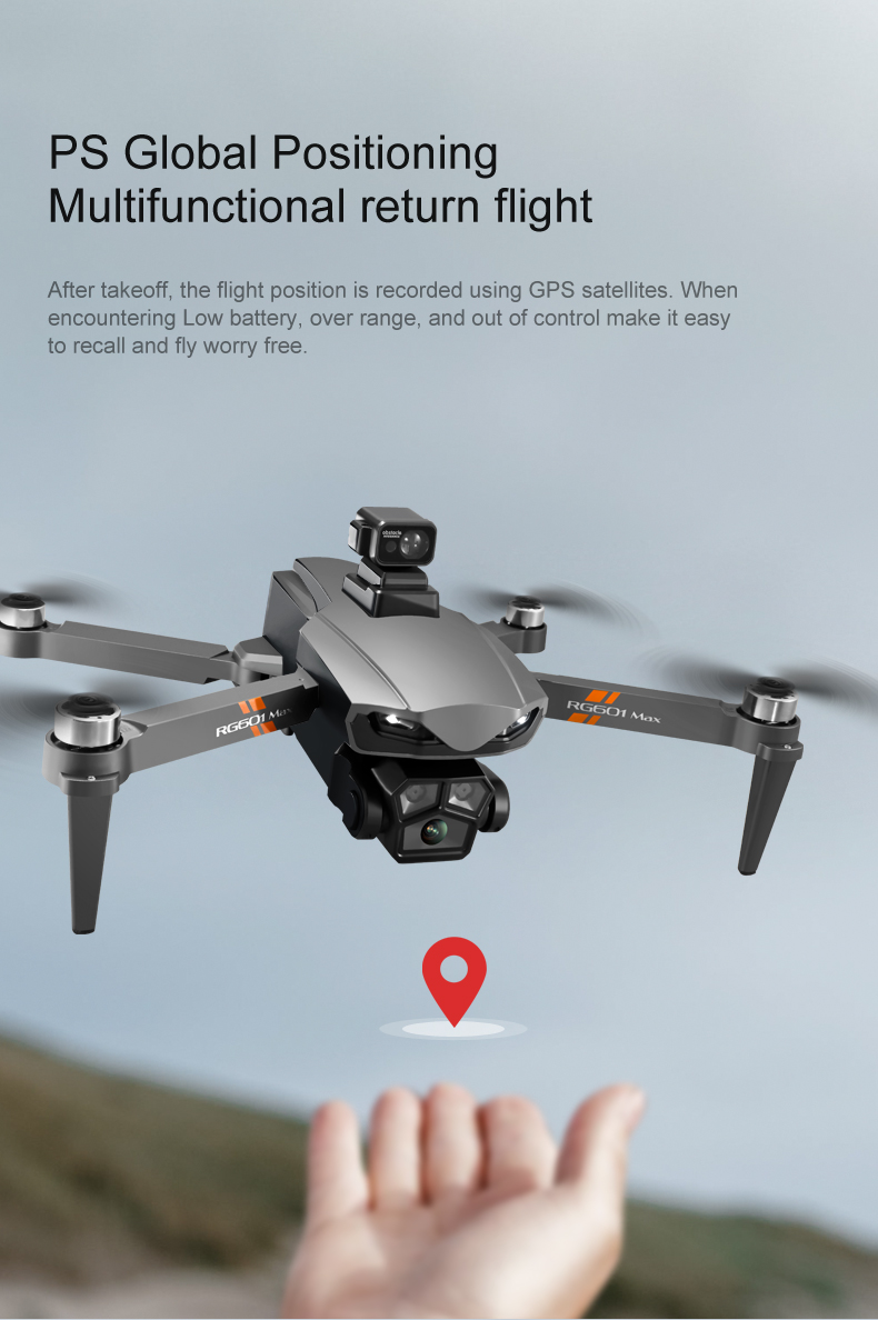 Professional RC Quadcopter Original Rg601 Max 5G GPS Drone with Dual 4K HD Camera and Optical Flow