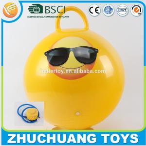 China emoji face kids bouncing hopper ball with pump wholesale
