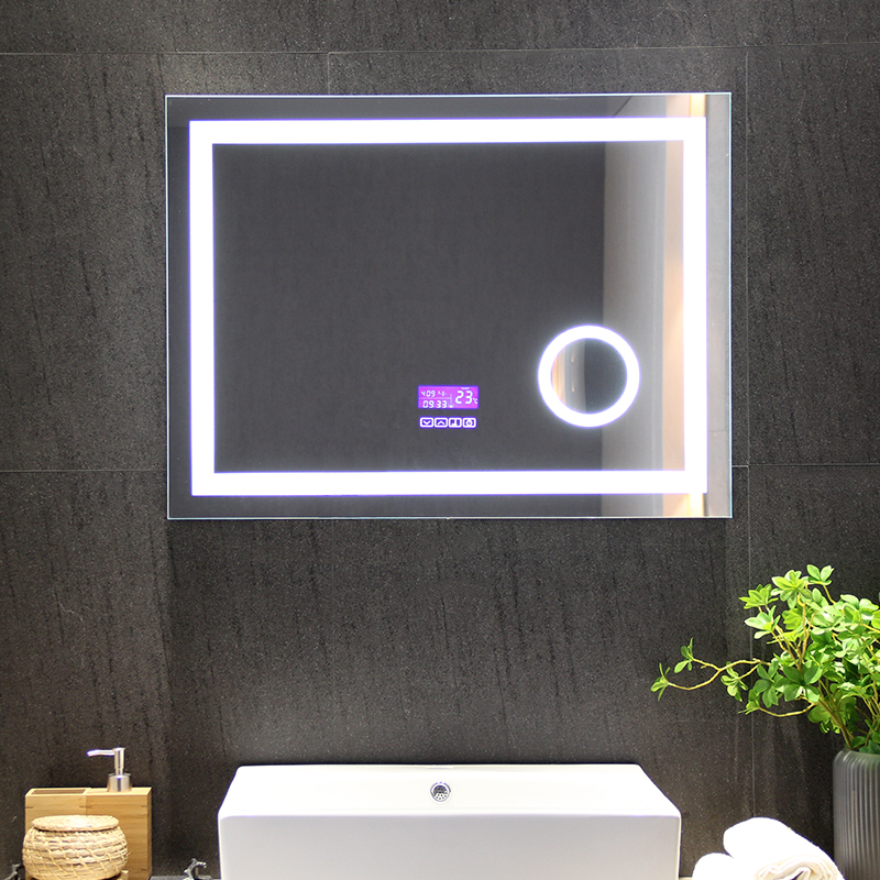 Smart Touch Sensor Anti-fog Led Mirror For Hotel Bathroom With Silver Lenses Material