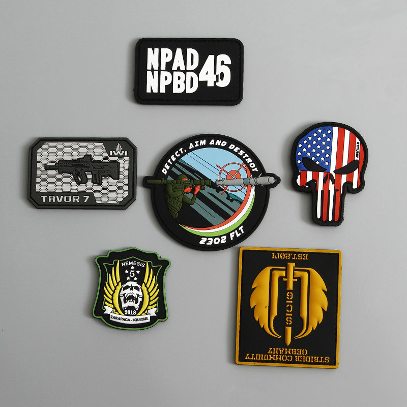 3D PVC Badge Patch Silicone Velcro Polyester Material 9cm Size