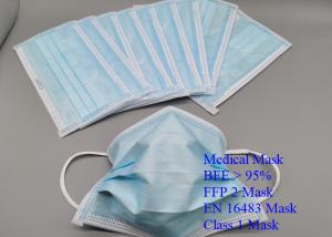 China Adjustable Nose Piece Mouth Mask Disposable , Flexible Medical Face Mask wholesale