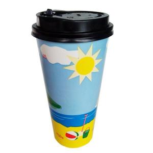 China Colorful 425ml Double Wall Paper Cups Insulated Paper Container FDA / FSC wholesale