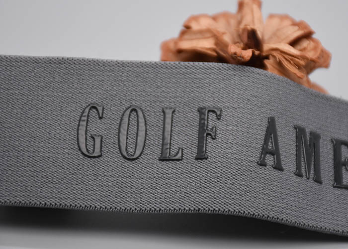 45mm Custom Garments Cotton Elastic Band With Shiny Silicone Logo