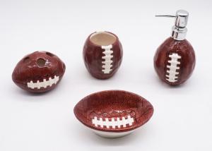 China Ceramic Football Bathroom Sets , Rugby Sanitary Ware Bathroom Accessories Set wholesale