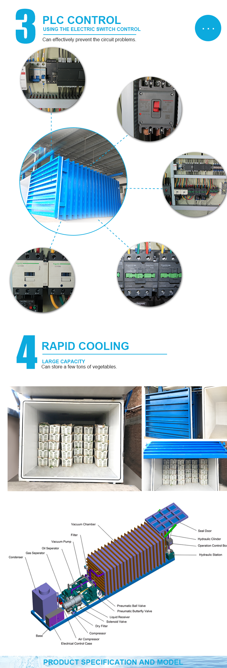 Blue Color Vacuum Cooling System High Performance Long Service Life